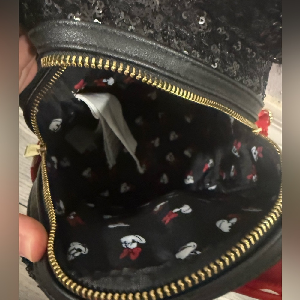 Loungefly Disney Minnie Mouse Sequin Polka Dot Mini Backpack - Picture 3 of 4